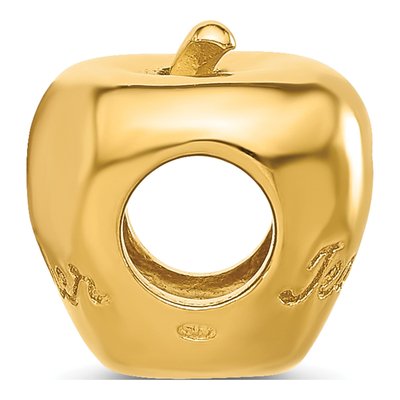 Gold-Plated Sterling Silver Teacher Apple Number 1 Bead – view 3