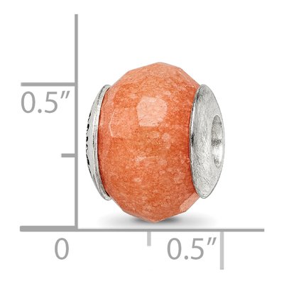 Sterling Silver Peach Quartz Bead – view 7