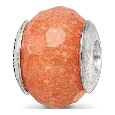 Sterling Silver Peach Quartz Bead