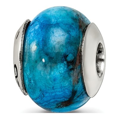 Sterling Silver Agate Crazy Lace Bead