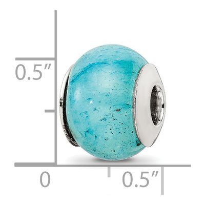 Sterling Silver Cracked Blue Aventurine Bead – view 7