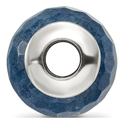 Sterling Silver Dark Blue Quartz Bead – view 4