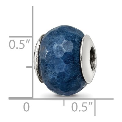 Sterling Silver Dark Blue Quartz Bead – view 7