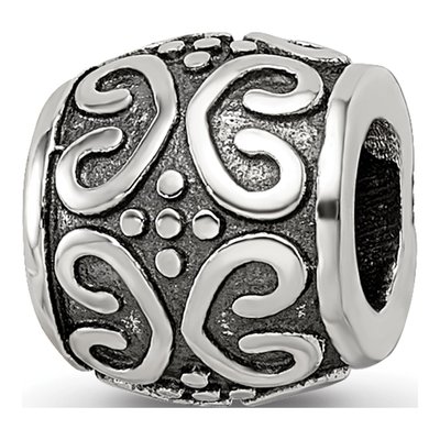 Sterling Silver Bali Scroll Dots Bead