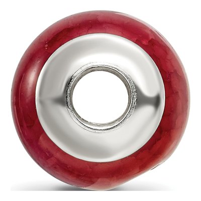 Sterling Silver Agate Fuschia Cracked Bead – view 4