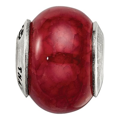 Sterling Silver Agate Fuschia Cracked Bead – view 6