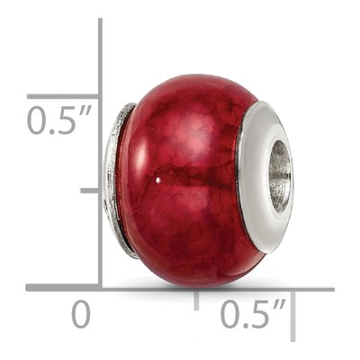 Sterling Silver Agate Fuschia Cracked Bead – view 7