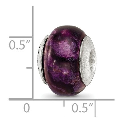 Sterling Silver Purple Magnesite Bead – view 7