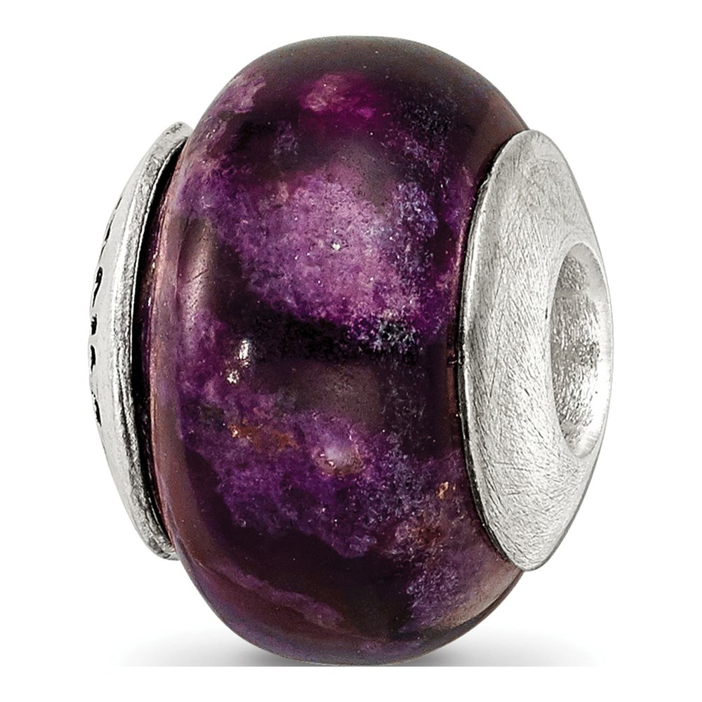 Sterling Silver Purple Magnesite Bead