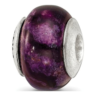 Sterling Silver Purple Magnesite Bead