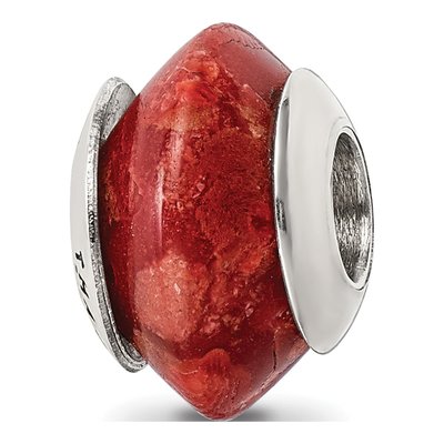 Sterling Silver Bamboo Coral Bead