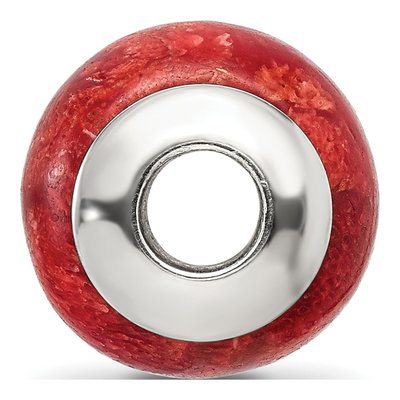 Sterling Silver Bamboo Coral Bead – view 4