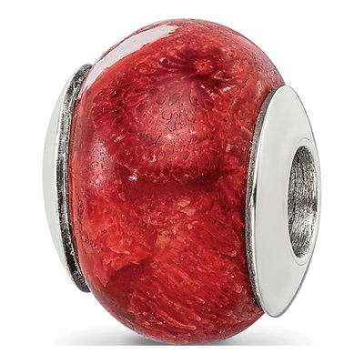 Sterling Silver Bamboo Coral Bead