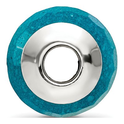 Sterling Silver Faceted Blue Quartz Bead – view 4