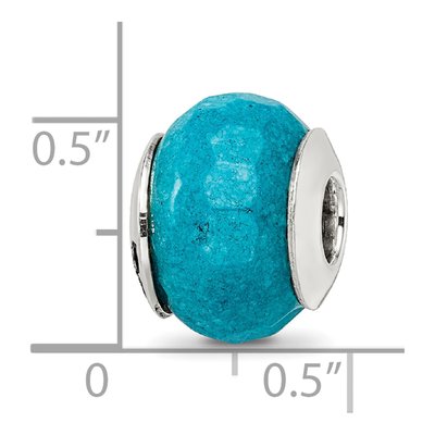 Sterling Silver Faceted Blue Quartz Bead – view 7