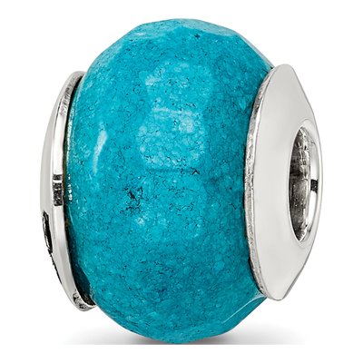 Sterling Silver Faceted Blue Quartz Bead