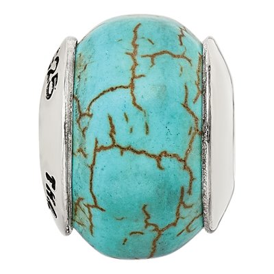 Sterling Silver Blue Magnesite Bead – view 5