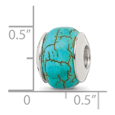 Sterling Silver Blue Magnesite Bead – view 7