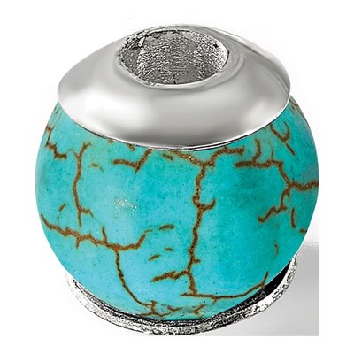 Sterling Silver Blue Magnesite Bead – view 8