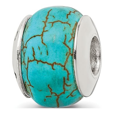 Sterling Silver Blue Magnesite Bead