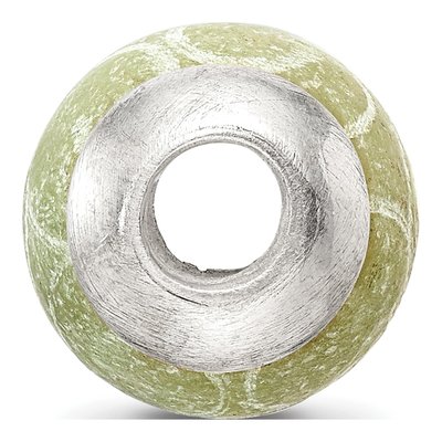 Sterling Silver Etched Green Jade Bead – view 4