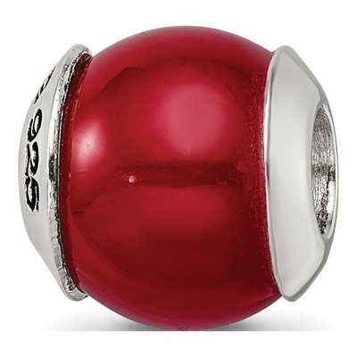 Sterling Silver Red Quartz Bead