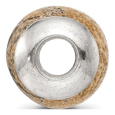 Sterling Silver Picture Jasper Bead – view 4