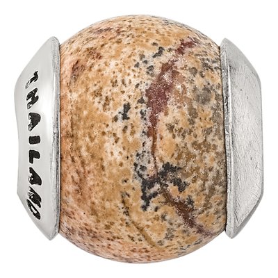 Sterling Silver Picture Jasper Bead – view 6