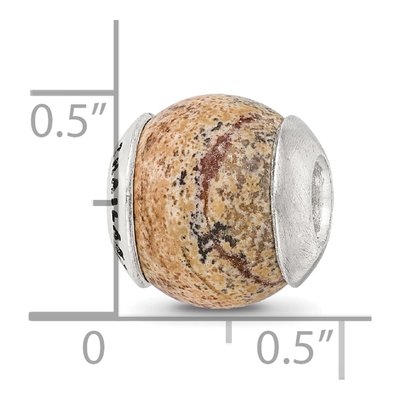 Sterling Silver Picture Jasper Bead – view 7