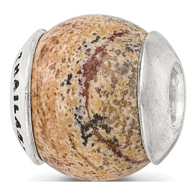 Sterling Silver Picture Jasper Bead