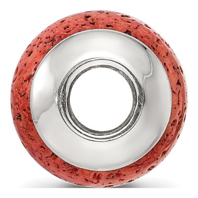 Sterling Silver Coral Bead – view 4