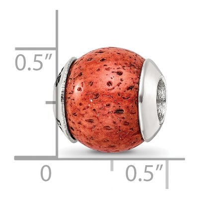 Sterling Silver Coral Bead – view 7