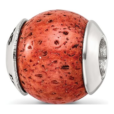 Sterling Silver Coral Bead