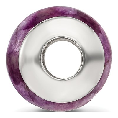 Sterling Silver Purple Magnesite Bead – view 4