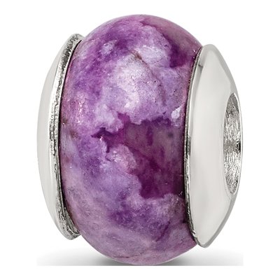 Sterling Silver Purple Magnesite Bead