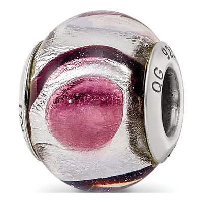 Sterling Silver Murano Glass Bead