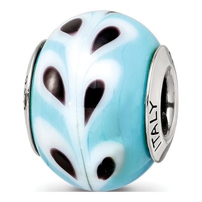 Sterling Silver Murano Glass Bead