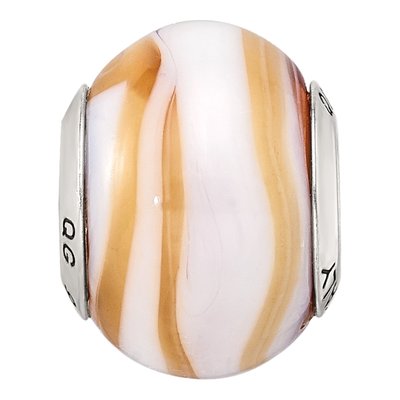 Sterling Silver Caramel Murano Glass Bead – view 5