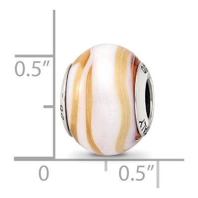 Sterling Silver Caramel Murano Glass Bead – view 7