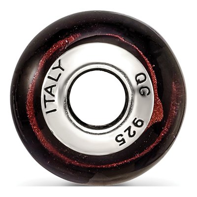 Sterling Silver Murano Glass Copper Black Bead – view 4