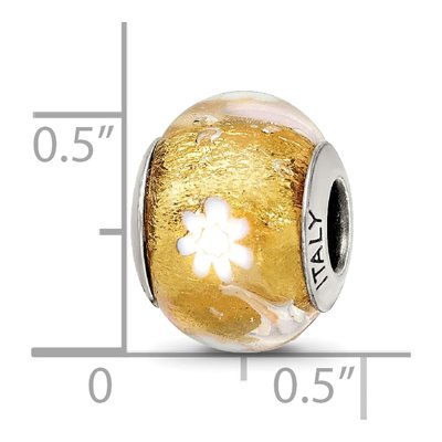 Sterling Silver Murano Glass Flower Bead – view 6