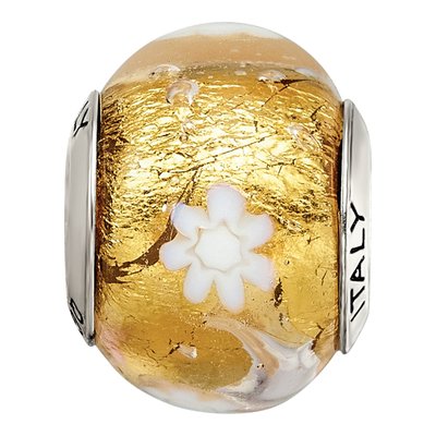 Sterling Silver Murano Glass Flower Bead – view 8
