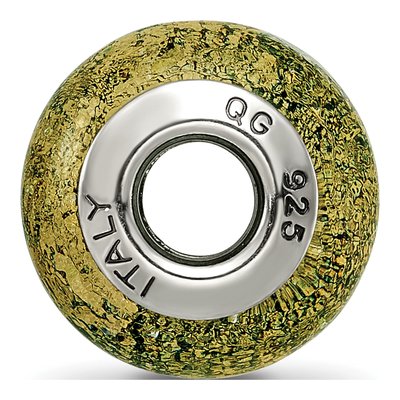 Sterling Silver Green Murano Glass Bead – view 4