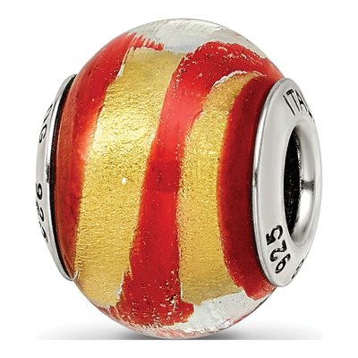 Sterling Silver Red Murano Bead – view 8