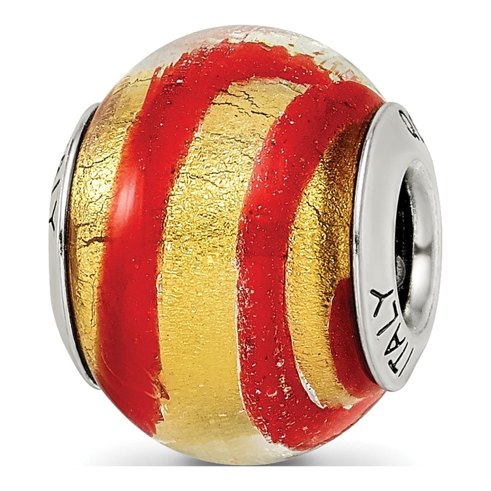 Sterling Silver Red Murano Bead