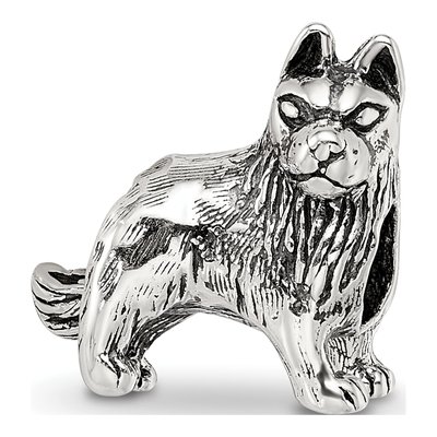 Sterling Silver German Shepherd Bead