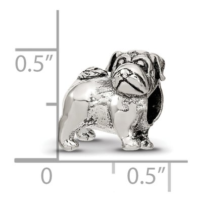 Sterling Silver Pug Bead – view 6