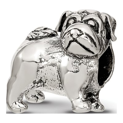 Sterling Silver Pug Bead