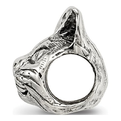 Sterling Silver Maine Coon Cat Head Bead – view 4