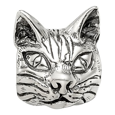 Sterling Silver Maine Coon Cat Head Bead – view 5
